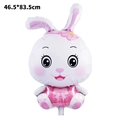 Detail of pink cartoon rabbit foil balloon for Easter party decor 46.5x83.5cm - Betsy Bunny Pink