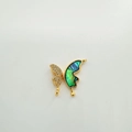 18K gold-plated butterfly pendant with shimmering zircon and iridescent shell inlay - Butterfly (Abalone Shell)