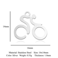 Silver stainless steel bicycle charm pendant for jewelry making, 16x14mm size accessory - Silver Bicycle (5Pcs/Pack)