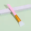 Pink handle silicone face mask brush with gold tube and translucent soft head - Pink