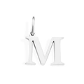 Polished silver metal letter M pendant charm for personalized DIY jewelry and bracelets - Letter M (Steel Color)