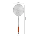 Colador de acero inoxidable 304 con mango de madera, diámetro 17,7 cm, utensilio cocina - Estilo con Mango de Madera de Rosas 304 / Grande