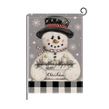Christmas snowman garden flag made of double-sided polyester for outdoor decor - Snowman with Tray-Merry Christmas