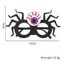 Halloween felt spider glasses with glitter eyeball decoration, size 19x9cm, weight 14.5g - Big Eyeball