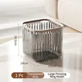 Mini pattumiera da scrivania grigio trasparente con anello oro champagne e righe - Grigio Trasparente - Grande - Tipo ad Anello