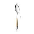 Silver stainless steel dinner spoon with gold hammered texture handle, 20cm long - Gold Handle Dinner Spoon