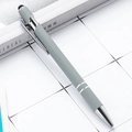 Gray matte 2-in-1 stylus ballpoint pen with sleek silver polished metal accents - Morandi Gray