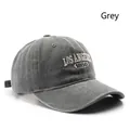 Vintage dark gray washed cotton baseball cap with Los Angeles 1950 embroidery - Gray