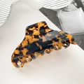 Large acetate hair claw clip with tortoise shell pattern texture for elegant styling - Dark Tortoise 10cm