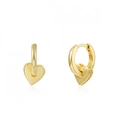 Orecchini a cuore dorati in argento S925 con accenti di zirconi scintillanti - Stile Cuore Dorato (W800129-GG)