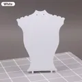 White plastic mannequin jewelry stand for necklace and pendant display organizers - Neck Bust Form / White
