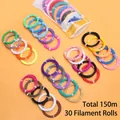 Kit de filaments PCL pour stylo 3D avec 30 couleurs et 150 mètres de long pour enfants - 30 Rouleaux de Filament PCL (150m/Couleur Aléatoire)