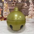 Large PVC inflatable Christmas bell-shaped ball with LED light in green and gold finish - 60CM Bell Ball without Bow