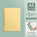 A5 yellow PP loose-leaf notebook cover set with silent green transparent binder clips - 20 Holes A5 / Light Yellow