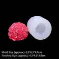 Rosenblütenball Silikonform mit fertiger roter Blumenseife 4,3x4,3x3,8 cm - Transparent