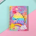Regenbogen Einhorn Pop-it Spiralnotizbuch mit Fidget-Spielzeug auf dem Cover - Einhorn