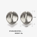 Pendientes de aro geométricos de acero plateado de 2,9 cm por 2,5 cm con peso de 15 g - Color Acero