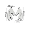Pendentif cœur séparable en acier argenté avec gravure LOVE YOU et hauteur 23mm - Argent-S10 LOVE YOU Cœur