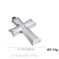 Polished silver stainless steel cross pendant 25x38mm for DIY jewelry making - Silver Polished Cross (KLJ426-Z)