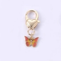 Hip hop cartoon zinc alloy keychain with orange and yellow gradient enamel butterfly charm - Red Yellow Small Butterfly