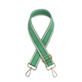 Adjustable green and beige woven purse strap with gold metal hardware for handbags - Light Green