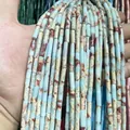 Cylindrical light blue jasper tube beads with brown mottling for DIY jewelry making - 4x13mm Tube/Strand / Dyed Shoushan Stone