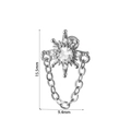 Boucle d'oreille étoile argentée avec zircon et chaîne, taille 15,5 mm par 9,4 mm - #2 Chaîne Étoile