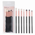 7-piece black and rose gold eye makeup brush set with PVC card packaging - PVC Card Packaging / Black & Gold