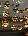 Dettaglio di luci a LED a forma di gatto nero con luce calda per decorazioni Halloween - Gatto nero / 2M 10-LED (Modello a 2 Batterie)