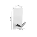 Adhesive 304 stainless steel wall hook with brushed finish and L-shaped design - 2.5cm Elephant Hook [Brushed Silver]