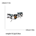 Spilla a gufo con strass colorati e perle, dimensioni 4,9 cm per 2,8 cm - Argento Antico