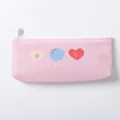 Federmäppchen aus rosa Gitter-Mesh mit Herzmuster und Reißverschluss für Schüler - Ballon / Rosa Karomuster