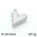 Silver metal heart pendant for DIY jewelry, 13x12mm size and 2g weight charm - Steel (KLJ7622-Z)