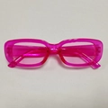 Retro translucent pink rectangular sunglasses with a trendy matte frame and PC lenses - C27 Peach Red