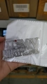 Silver rhinestone brooch with IT'S MY BIRTHDAY text and a small red accent stone - Silver Birthday Letter Brooch (1799)