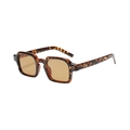 Retro square tortoiseshell sunglasses with yellow lenses and rivet details on white background - Tortoiseshell Frame Tea Lens