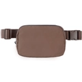 Waterproof nylon sports waist bag in coffee brown with adjustable strap and buckle - 20.5*14*5cm / Brown