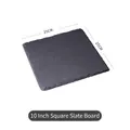 Square natural black slate stone plate 10 inch for sushi or steak with rustic edges - Square 25*25cm