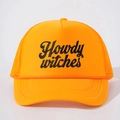 Cappellino trucker arancione Howdy Witches con ricamo nero e retro in rete - Taglia unica / Arancione Logo Nero