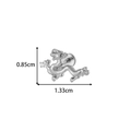 Silver G23 titanium dragon cartilage stud with zircon detail, measuring 0.85x1.33cm - Dragon Shape Style (T2559-8) / Silver