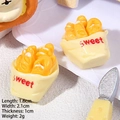 Miniature resin bread bag model in yellow and beige with Sweet text for DIY crafts - Sweet Baguette