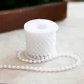 Roll of 6mm white faux pearl bead chain for Christmas decor, 10 meters on a spool - 10m/6mm / White Pearl