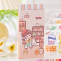 Pink cartoon girl bakery theme weeks planner notebook with grid pages for students - Bread Shop