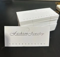 White rectangular paper earring display cards with hanging hole and silver printing - 10*4.5cm-12 Holes Display Card