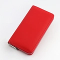 Cartera larga con cremallera en cuero granulado rojo para hombre y mujer, diseño minimalista - 20*10*2.5CM / Rojo