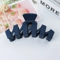 Matte deep blue wavy hair claw clip in large size for elegant updo styling - Navy Blue