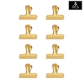 Set of 8 golden stainless steel T-shape food clips for kitchen bag sealing - Small / Gold
