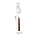Forchetta in acciaio inossidabile con manico in noce, lunghezza 20,5 cm e larghezza 3 cm - Forchetta da Tavola