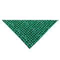 Detail of green plaid cotton pet bandana featuring white snowflake prints for Christmas - Green Plaid Snowflake
