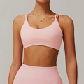 Cross-Back Sport-BH und Yoga-Leggings mit hohem Bund in sanftem Kirschblütenrosa - S / Rosa